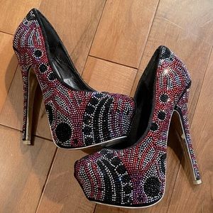 Rhinestone high heels Shine bright